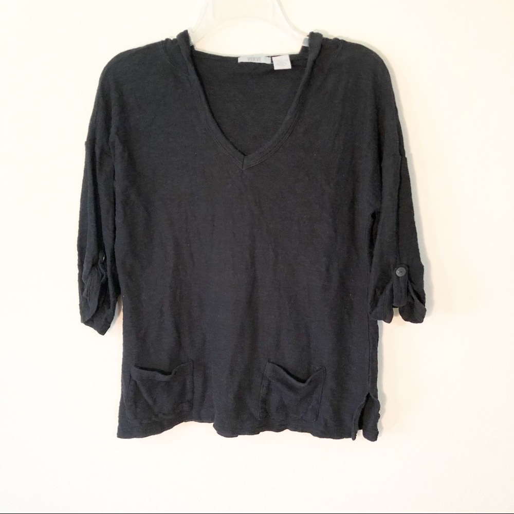 Verve | Light 3/4 sleeve hooded sweater